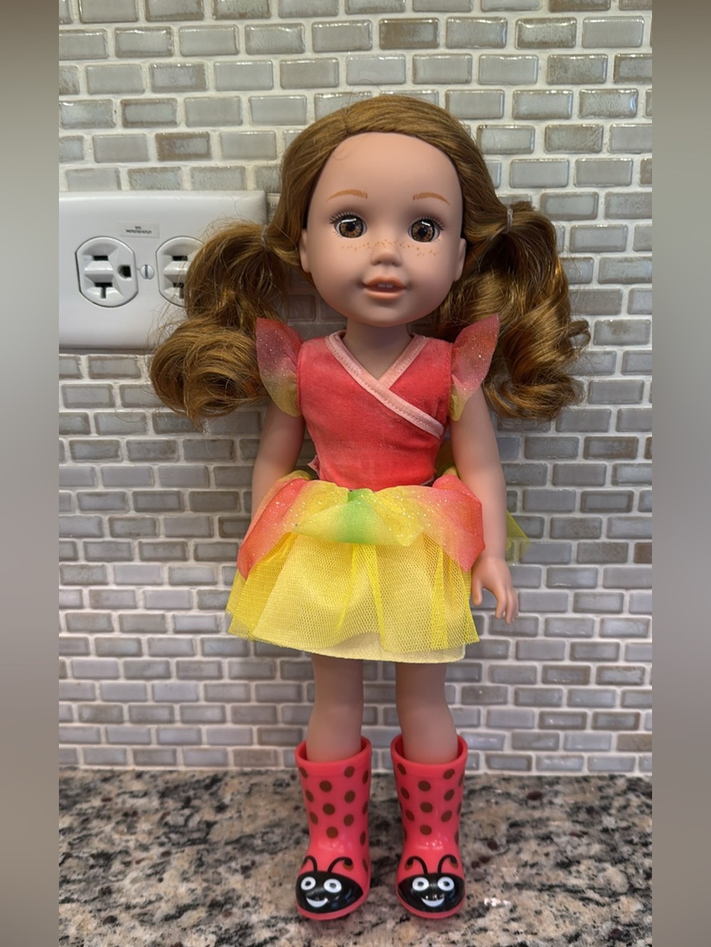 American Girl WellieWishers Willa Doll Red Hair Original Outfit Shoes 14.5"